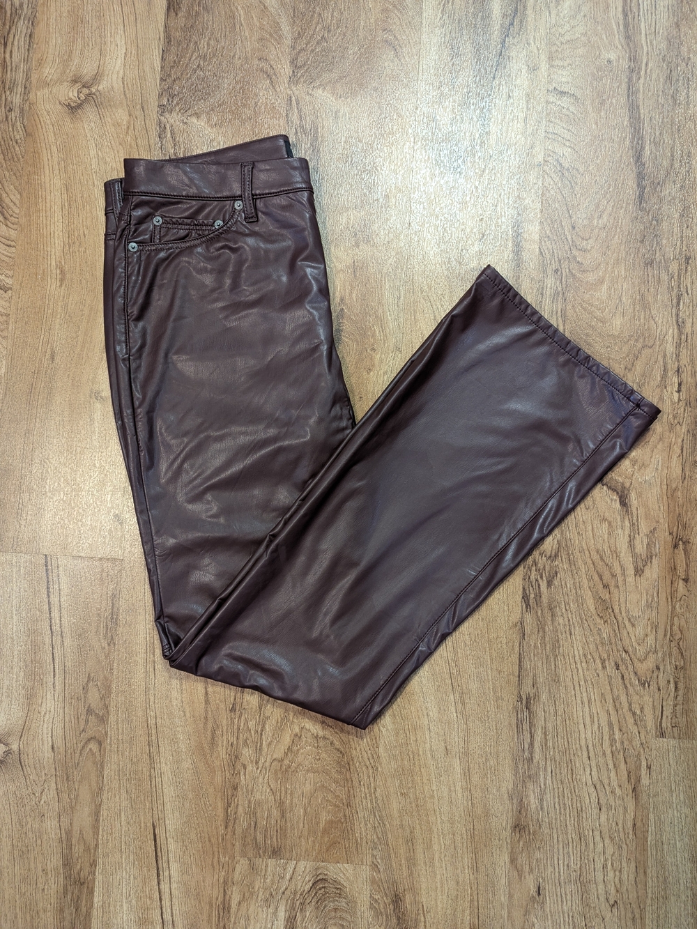 Banana Republic Women's  Faux Leather Pants in Burgundy, Size 31/12